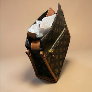 Women luxury Brown Patterned Crossbody Bag with